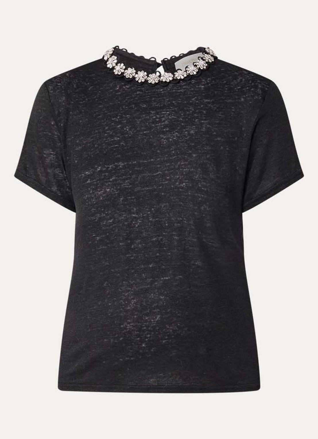 Zimmermann Embellished top van linnen met strass - voorkant zwart