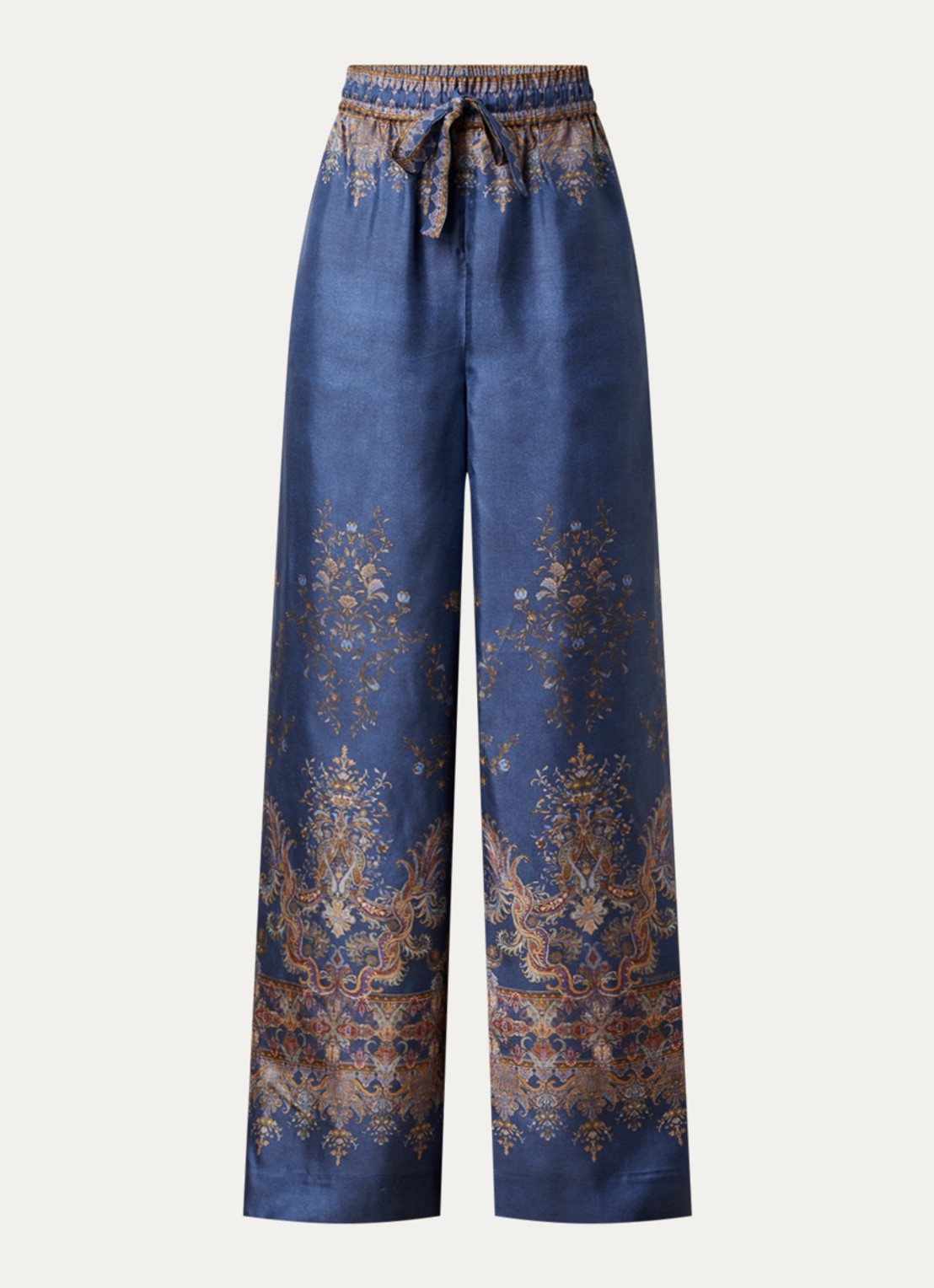 Zimmermann High waist wide fit broek van zijde met print - voorkant 4 blauw