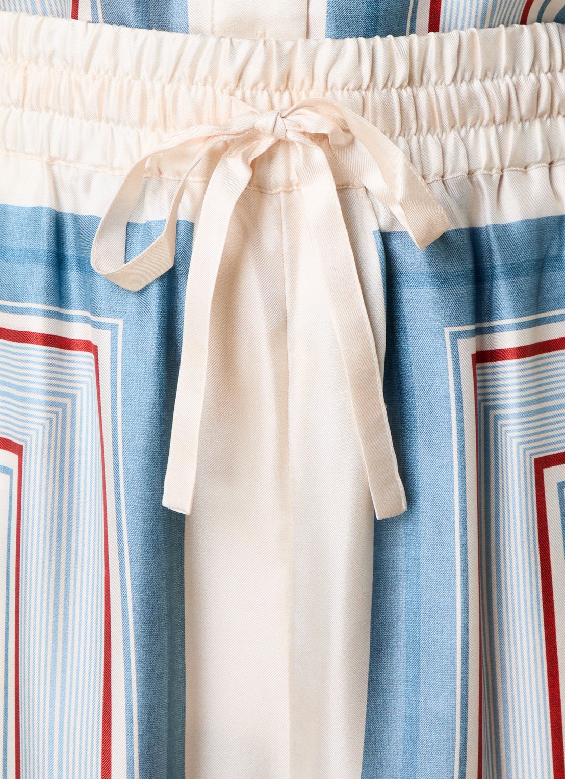 Zimmermann High waist wide fit palazzo broek van zijde met print - detail 3 creme