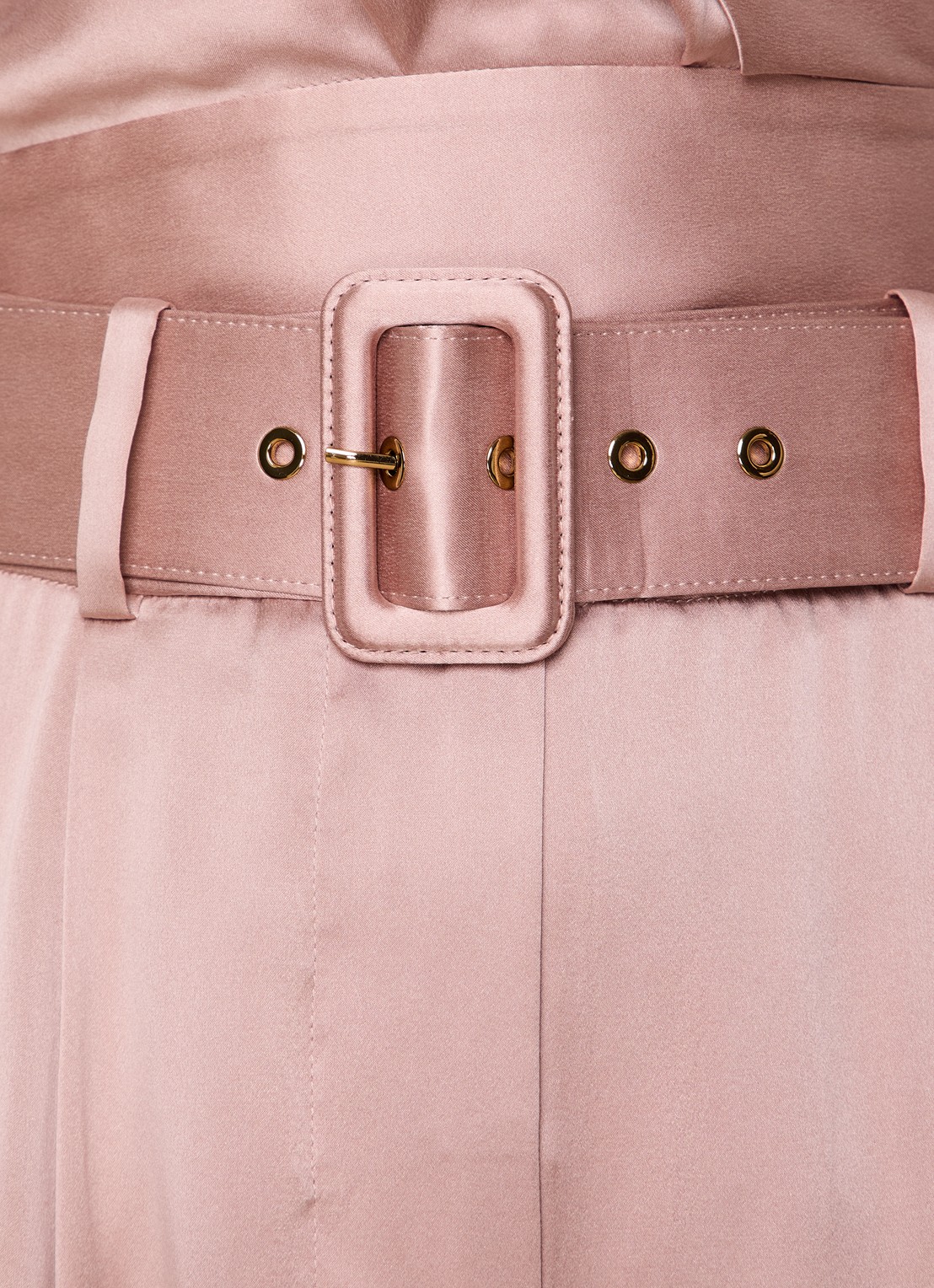 Zimmermann High waist wide fit pantalon van zijde met ceintuur - detail 5 oudroze