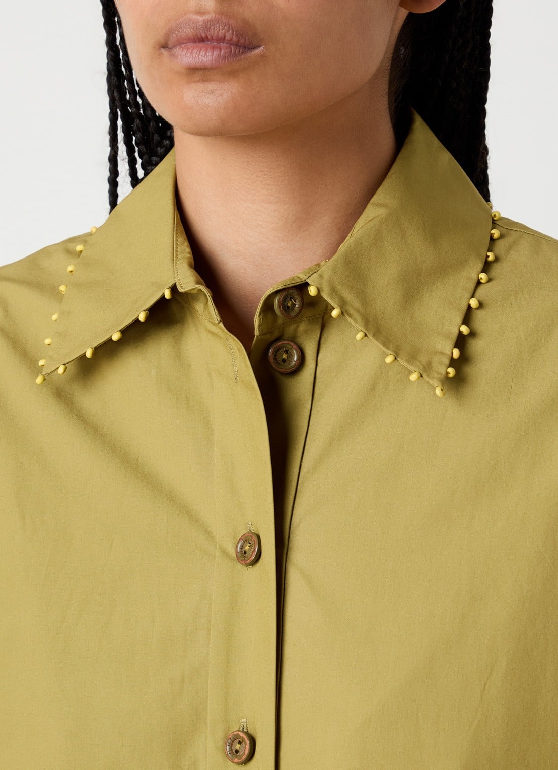 Zimmermann Mahon blouse met broderie - detail 2 mosgroen