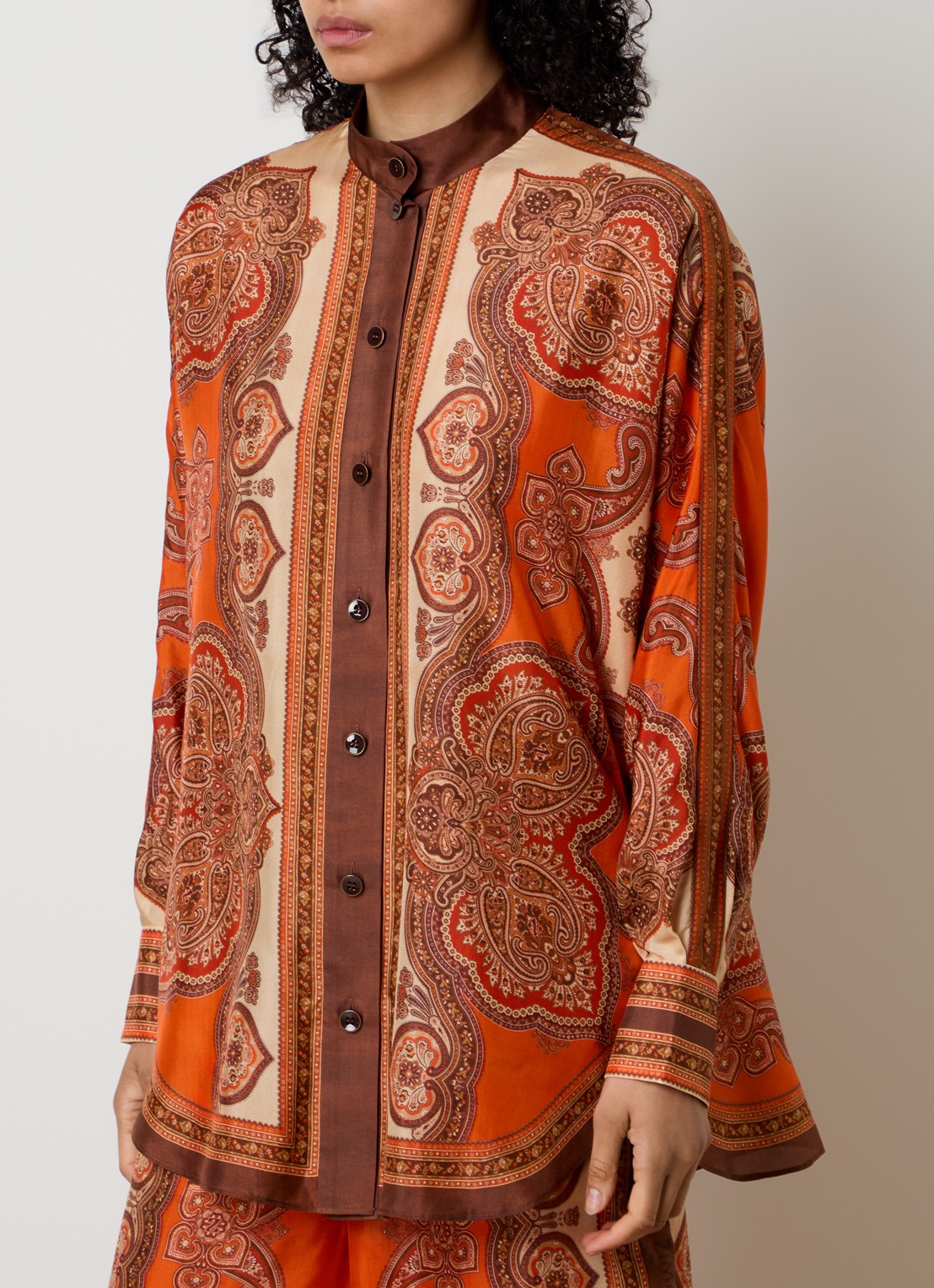 Zimmermann Mahon Dolman blouse van zijde met print - detail 4 oranje