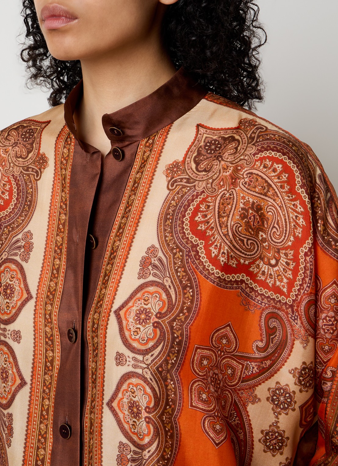 Zimmermann Mahon Dolman blouse van zijde met print - detail 5 oranje