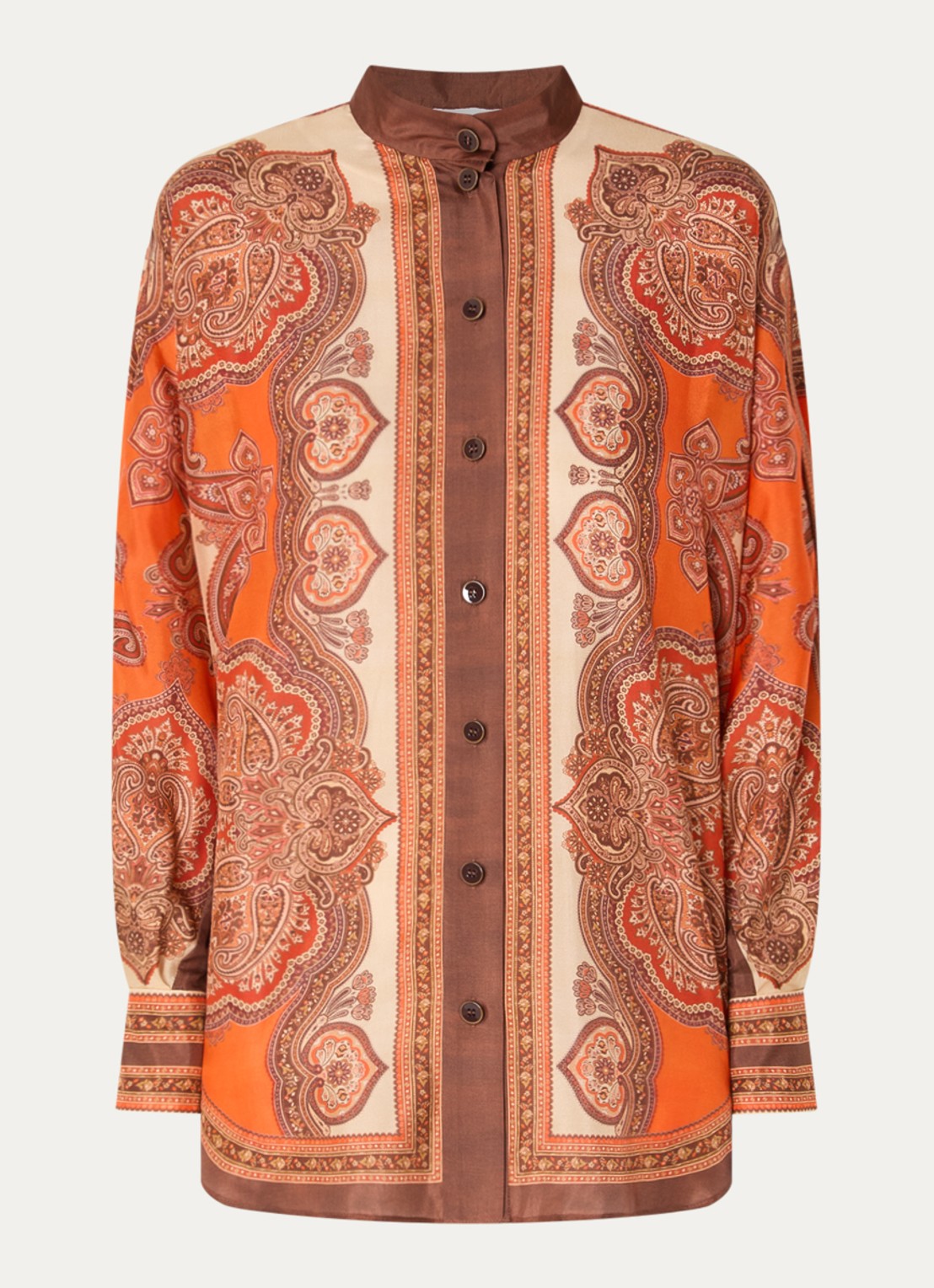 Zimmermann Mahon Dolman blouse van zijde met print - voorkant 2 oranje
