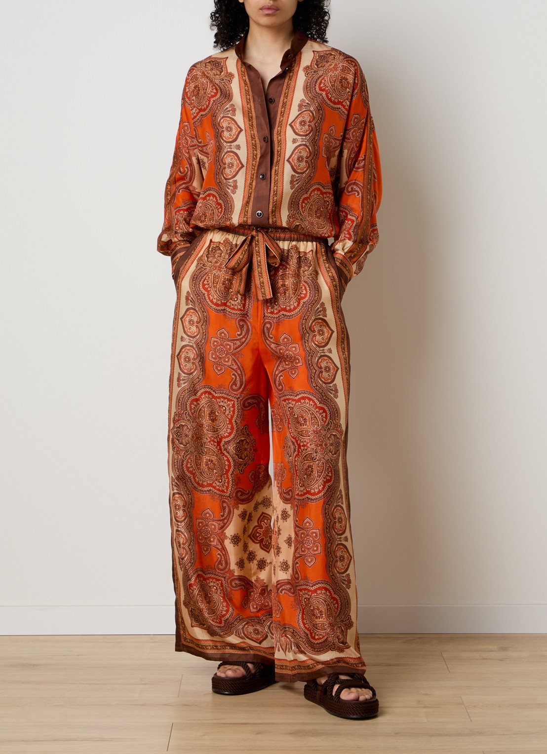 Zimmermann Mahon Dolman blouse van zijde met print - voorkant 3 oranje