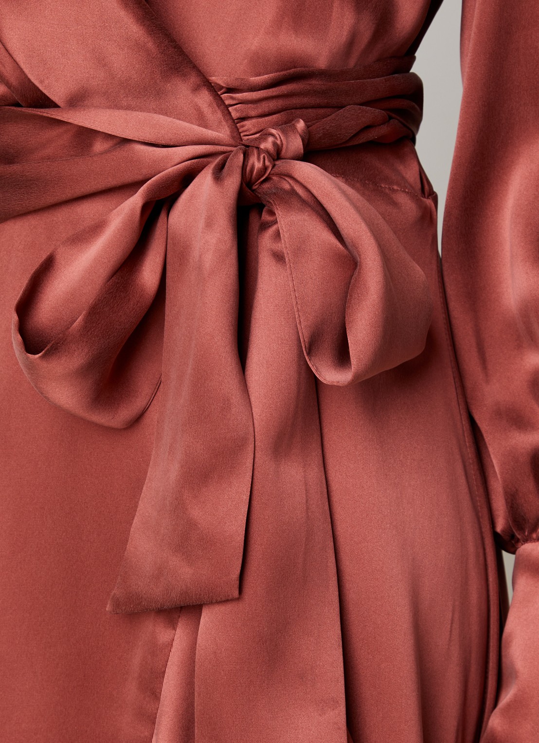 Zimmermann Maxi tuniekjurk met overslag - detail 2 steenrood