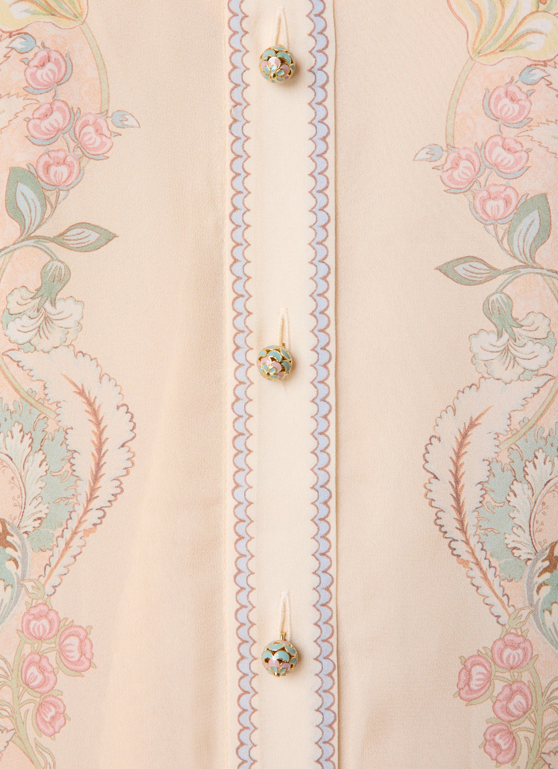 Zimmermann Rebellion maxi blousejurk met bloemenprint en strikceintuur - detail 4 lichtroze