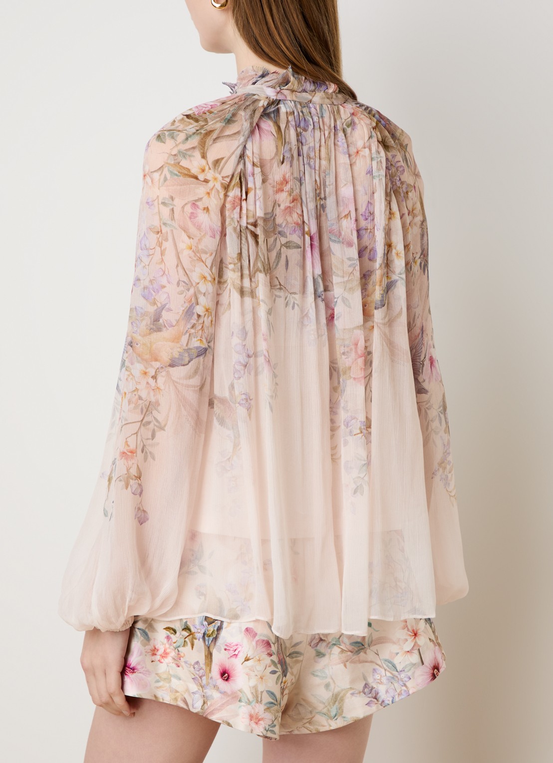 Zimmermann Rebellion tuniek met bloemenprint - achterkant 3 lichtroze