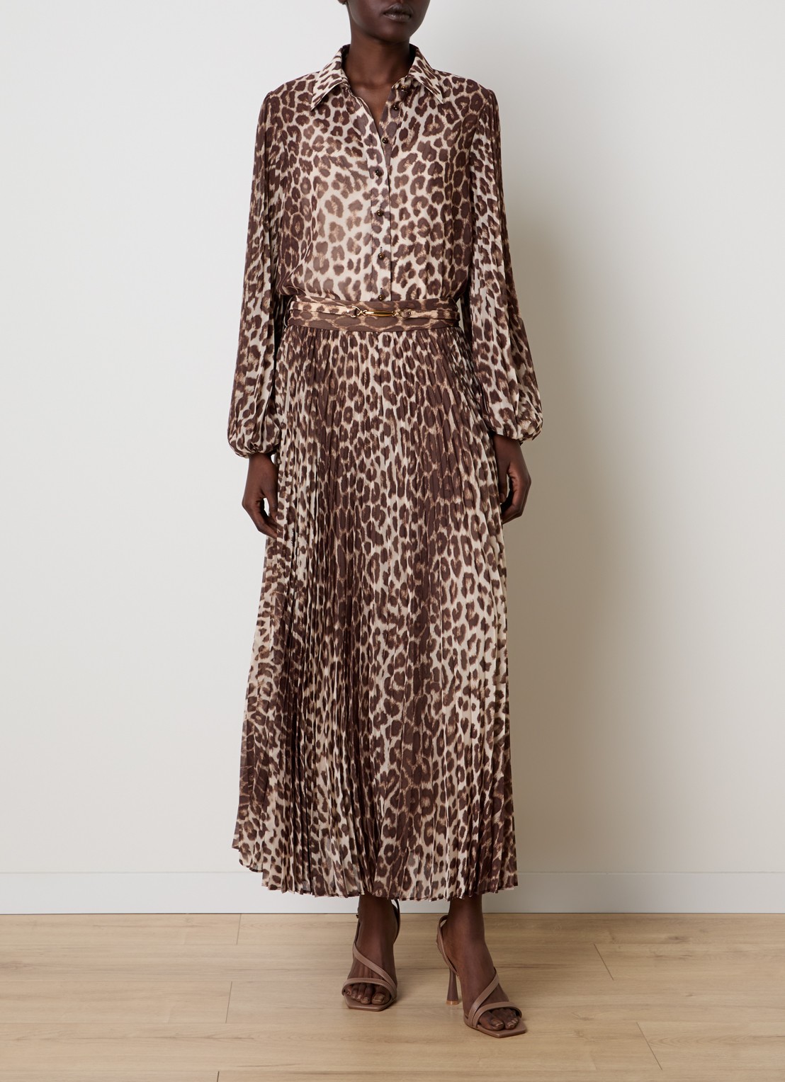 Zimmermann Sunray blouse met panterprint - voorkant 4 bruin
