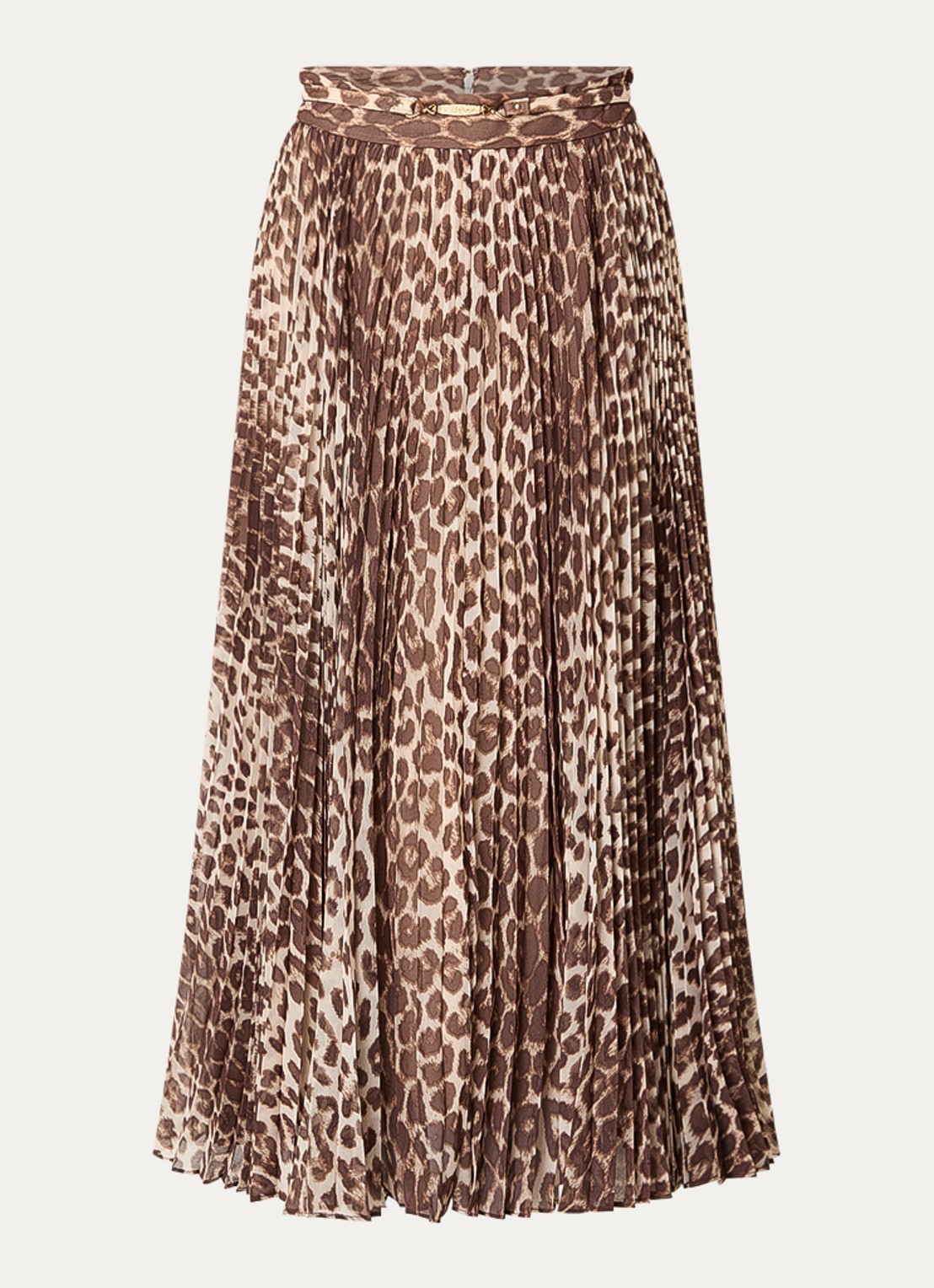 Zimmermann Sunray maxi rok met panterprint en ceintuur - voorkant 2 bruin