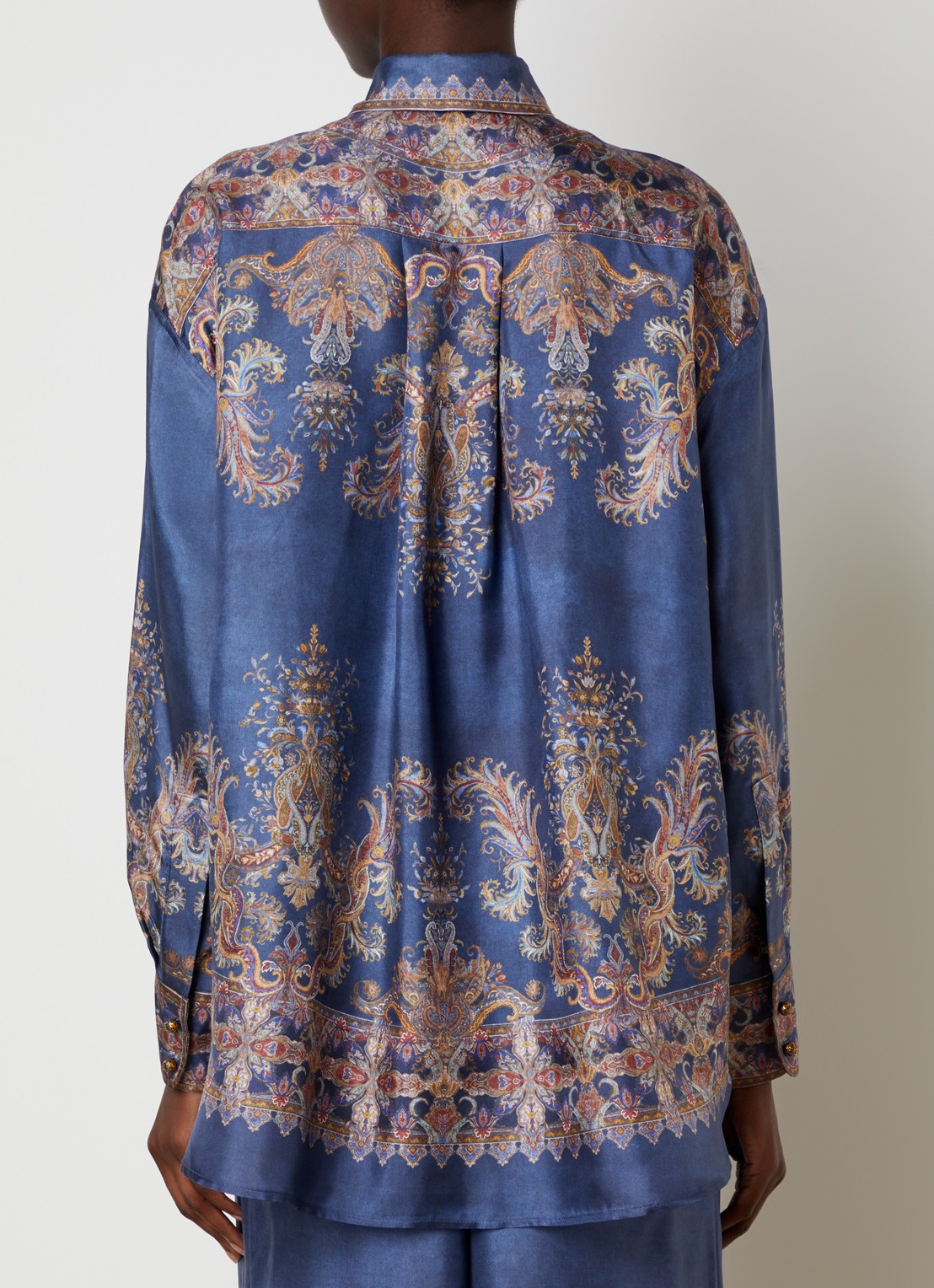 Zimmermann Valiant blouse van zijde met print - achterkant 3 blauw