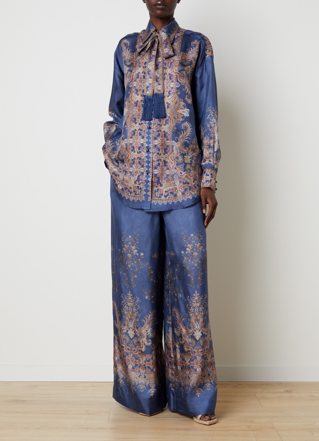 Zimmermann Valiant blouse van zijde met print - voorkant 5 blauw