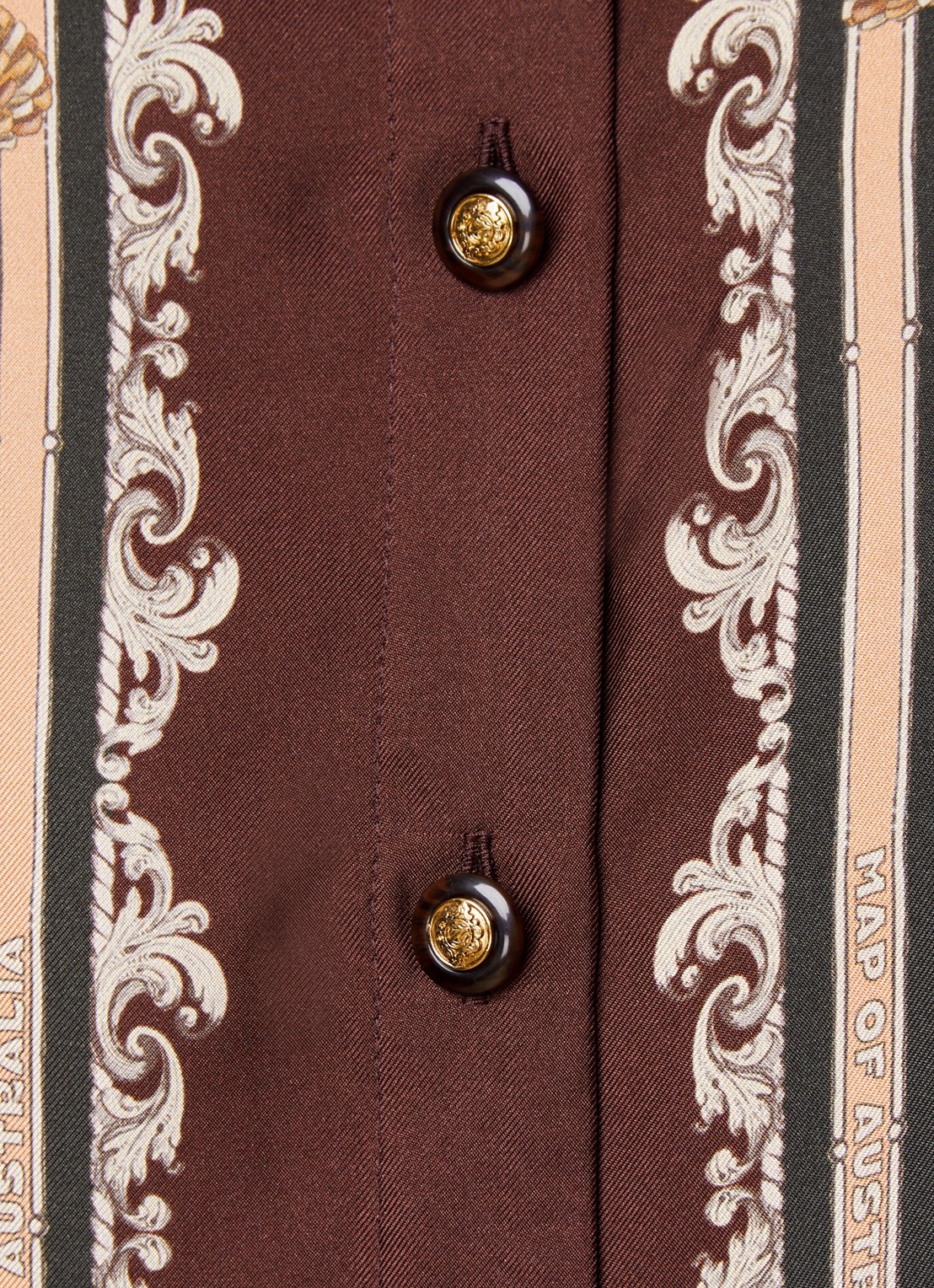 Zimmermann Valiant blouse van zijde met print - detail 2 kastanjebruin