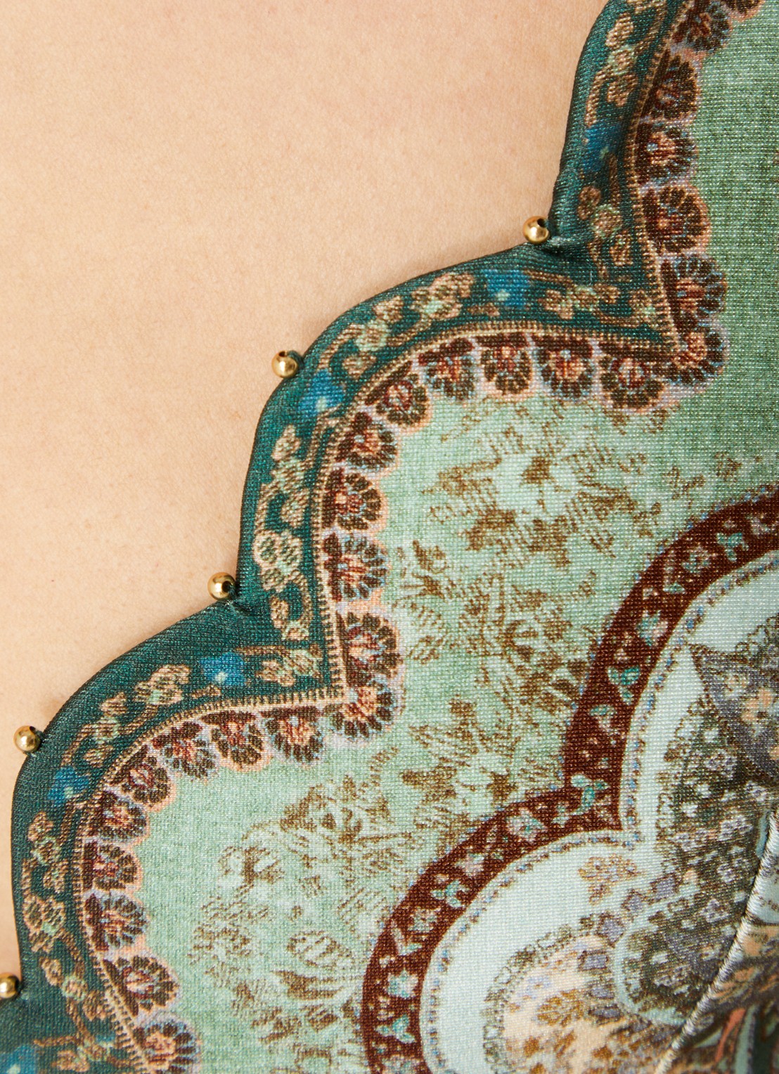 Zimmermann Wanderlust badpak met paisley dessin - detail 5 lindegroen