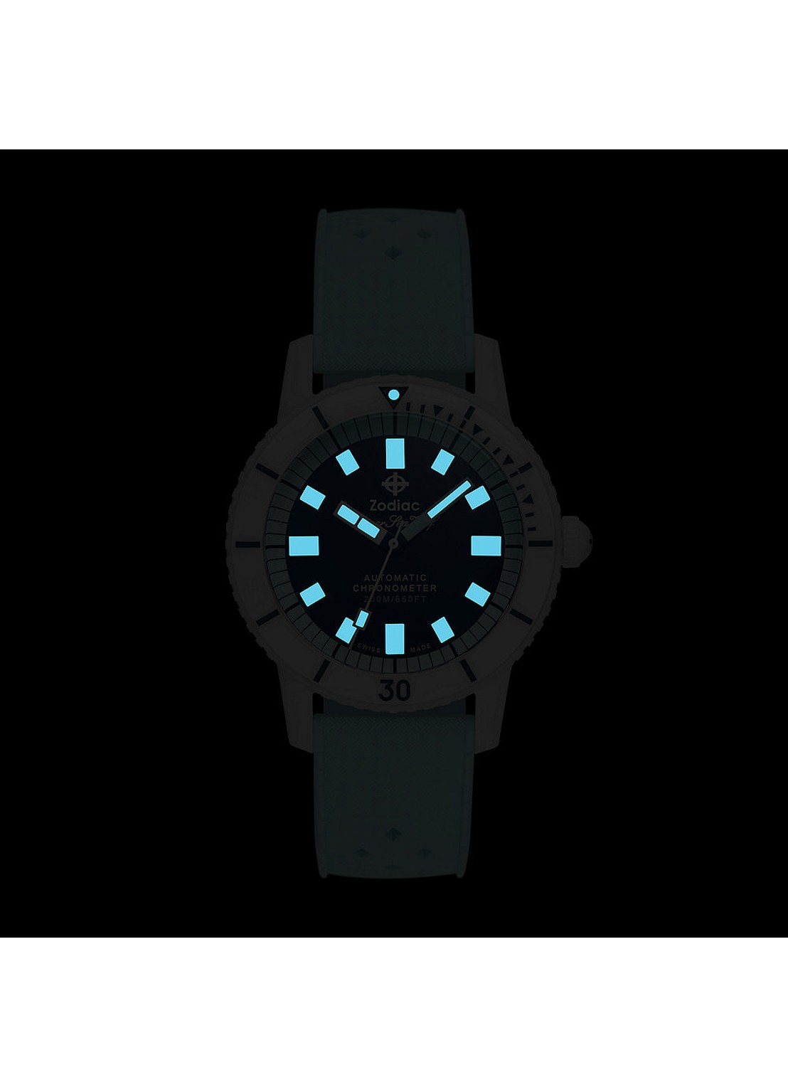 Zodiac Compression Diver horloge ZO9590 - detail 7 wit