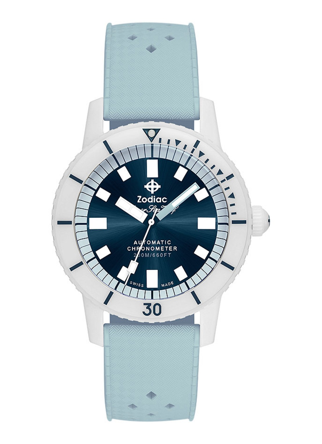 Zodiac Compression Diver horloge ZO9590 - voorkant wit