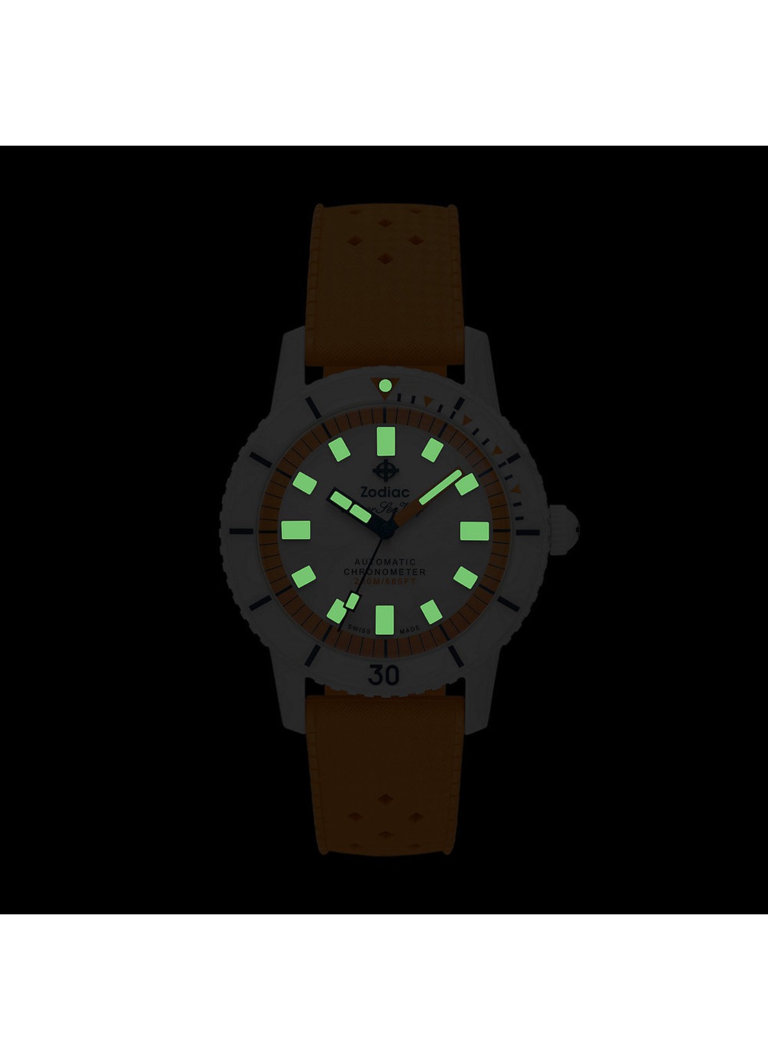 Zodiac Compression Diver horloge ZO9591 - detail 7 wit