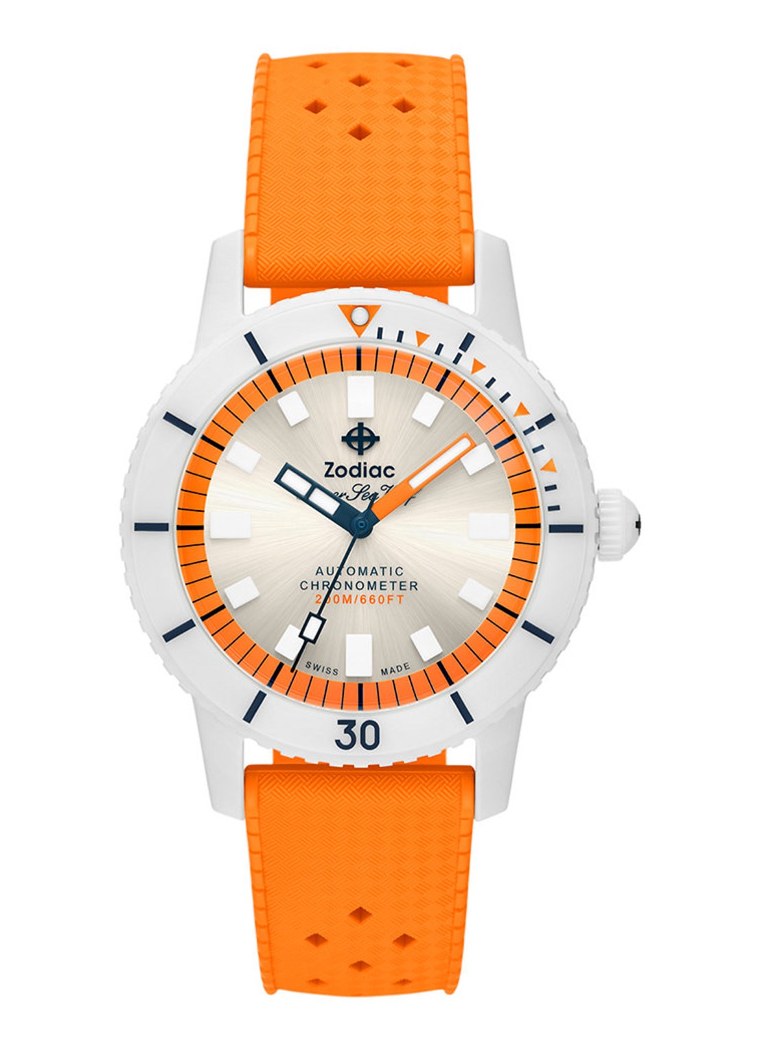 Zodiac Compression Diver horloge ZO9591 - voorkant wit