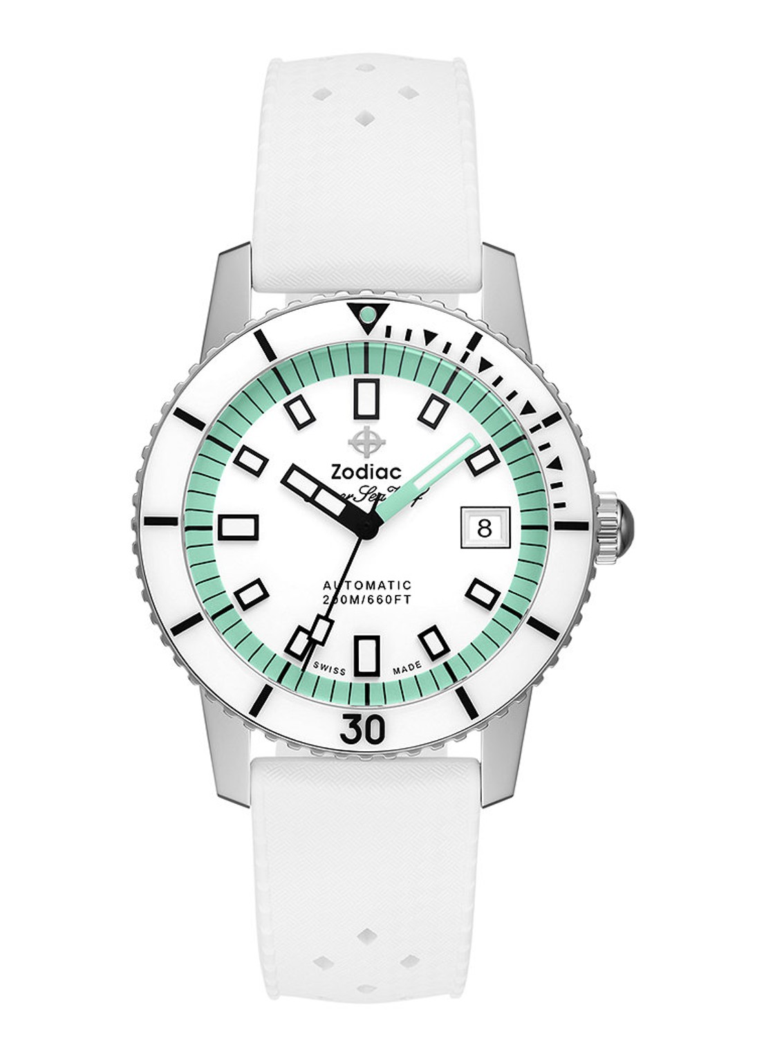 Zodiac Compression Diver Ii horloge ZO9309 - voorkant 6 wit