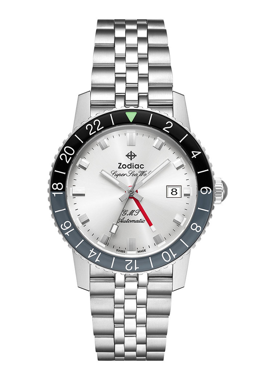 Zodiac Gmt horloge ZO9415 - voorkant zilver