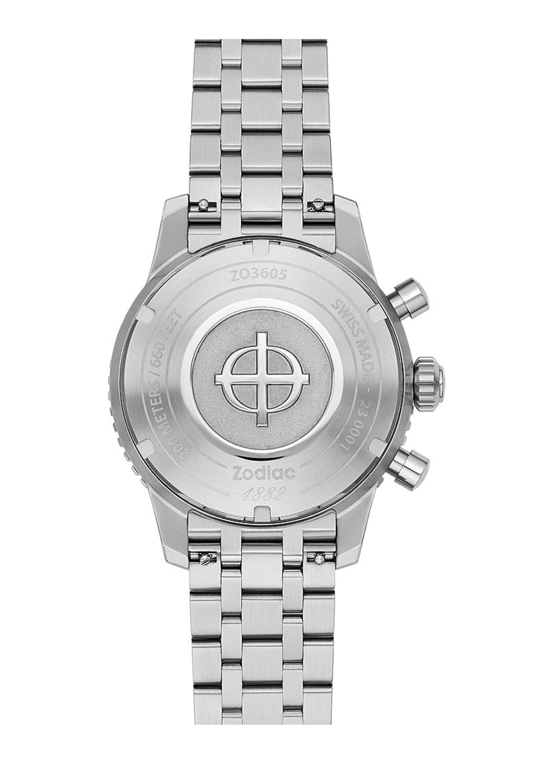 Zodiac Sea-Chron horloge ZO3605 - detail 3 zilver
