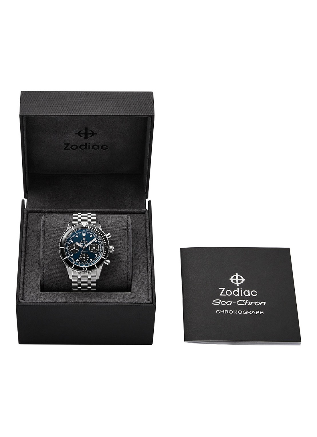 Zodiac Sea-Chron horloge ZO3605 - detail 4 zilver