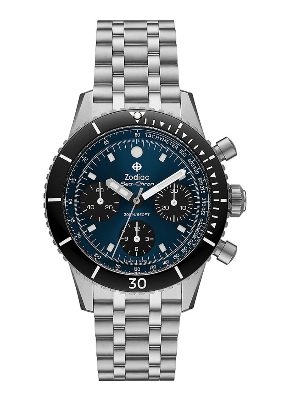 Zodiac Sea-Chron horloge ZO3605 - voorkant 5 zilver