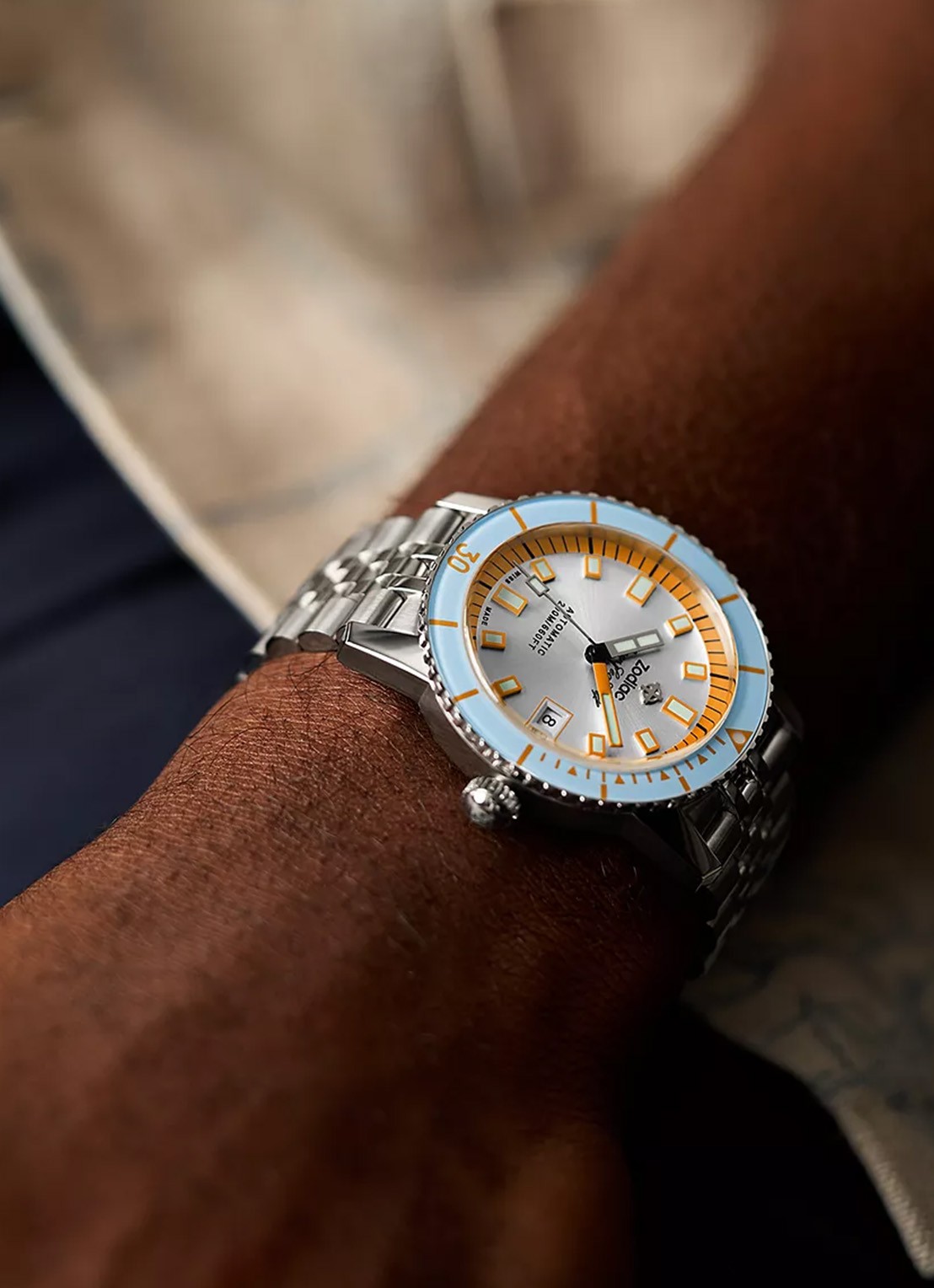 Zodiac Super Sea Wolf Compression Diver Automatic horloge ZO9304 - voorkant 5 zilver