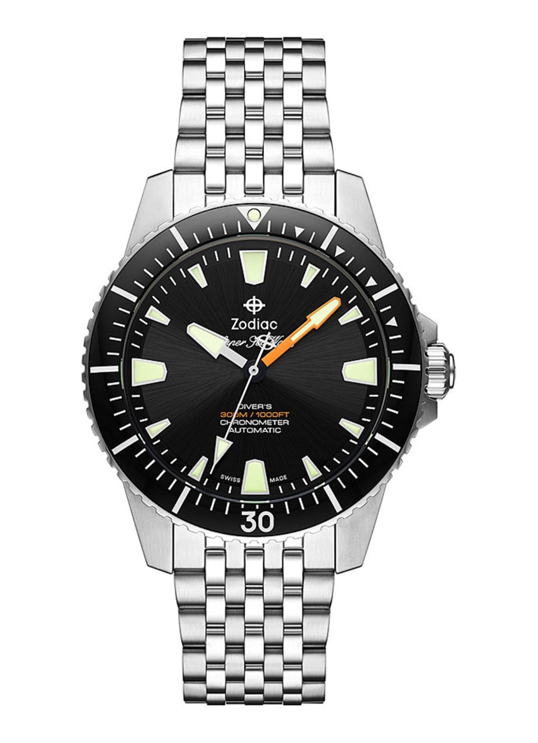 Zodiac Super Sea Wolf horloge ZO3552 - voorkant 6 zilver