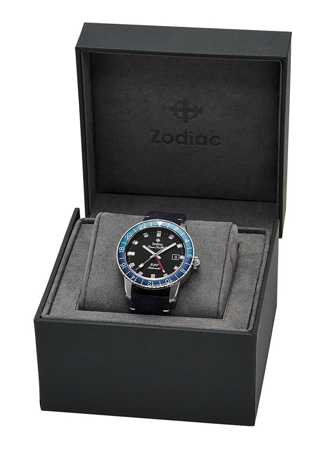 Zodiac Super Sea Wolf Swiss GMT horloge ZO9413 - detail 5 zilver