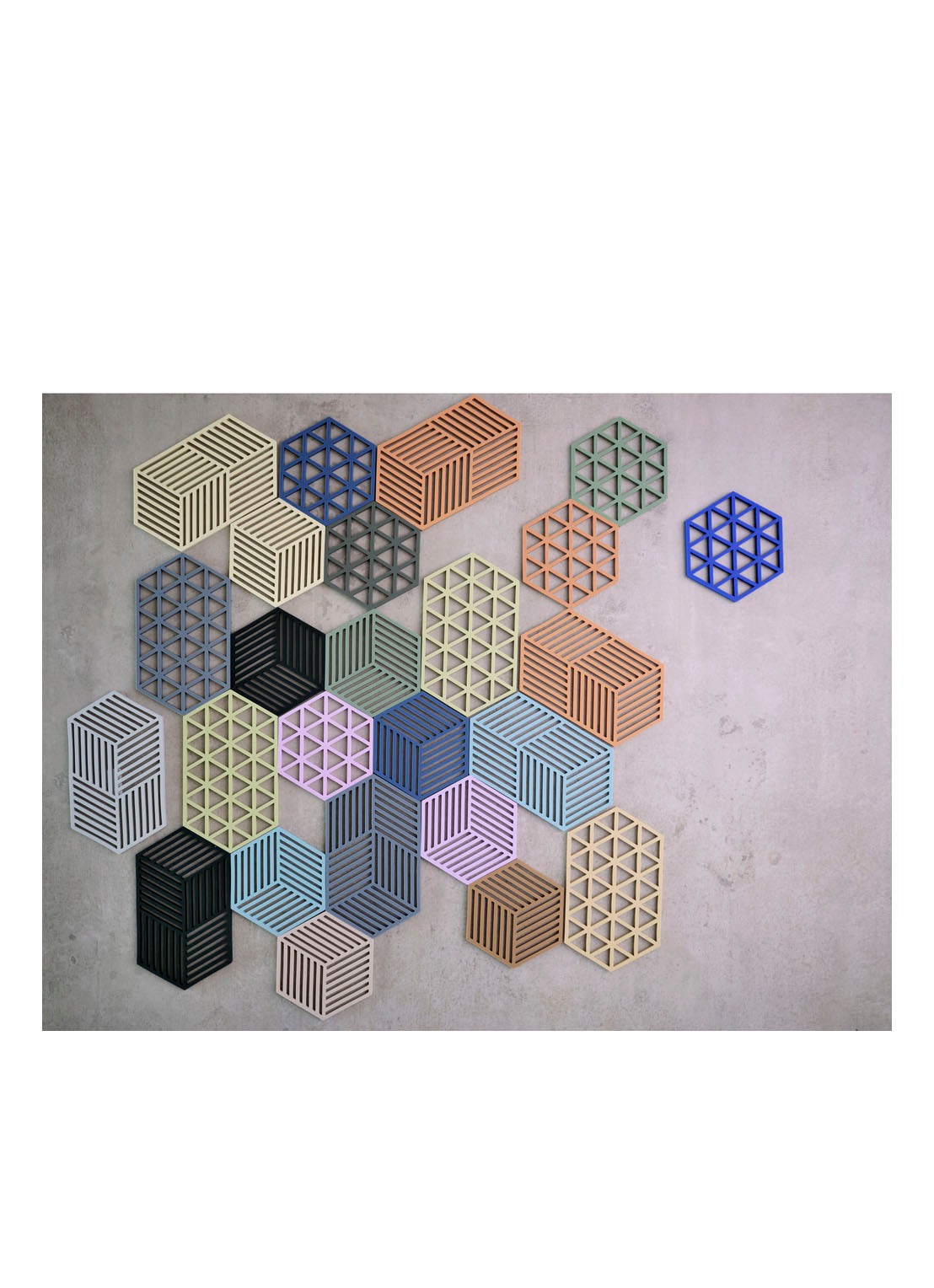 Zone Hexagon onderzetter - detail 3 blauw