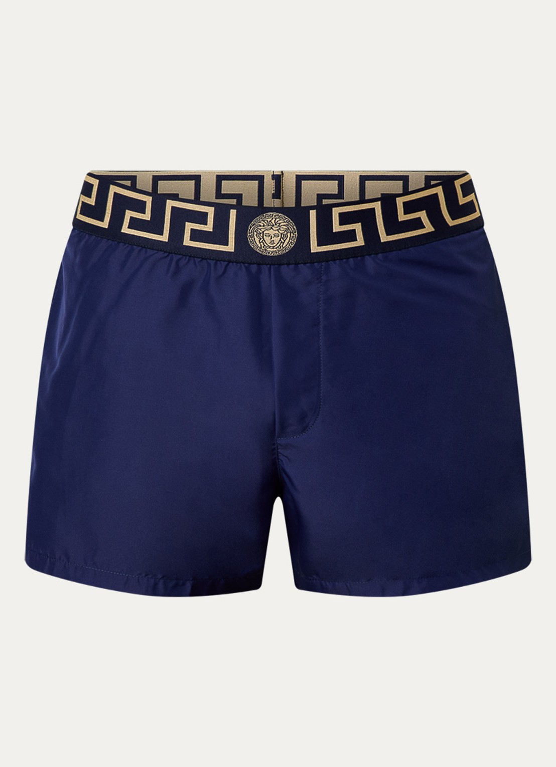 Zwemshorts met logoband - voorkant 2 beige