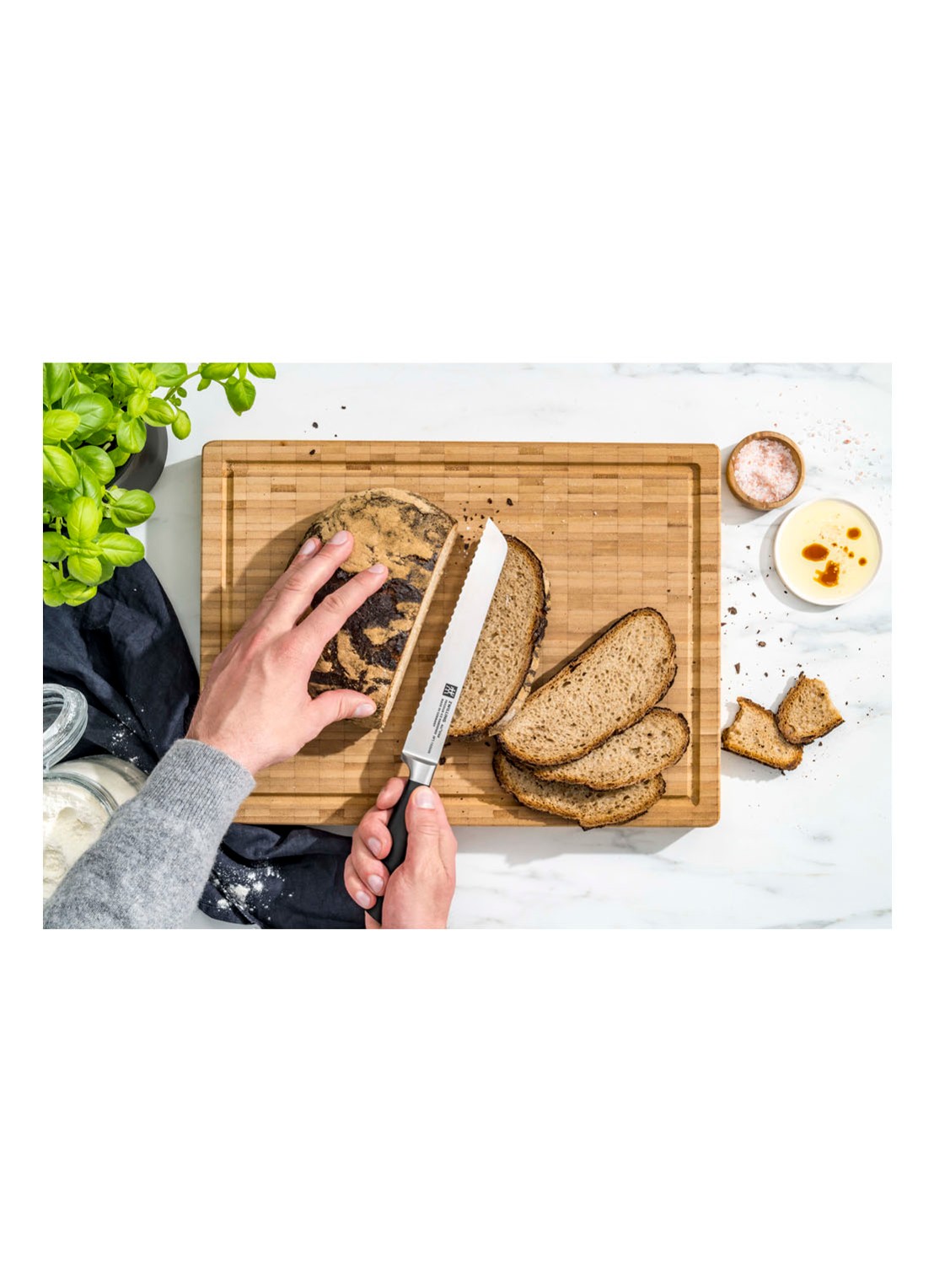 Zwilling All Star broodmes 20 cm - detail zwart