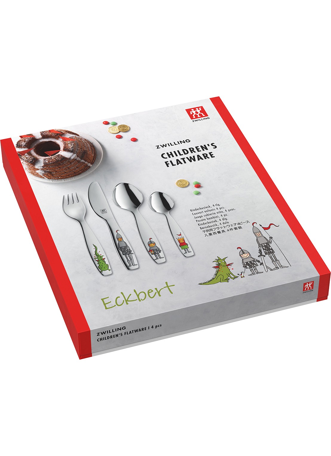 Zwilling Eckbert kinderbestekset 4-delig  - voorkant 3 zilver