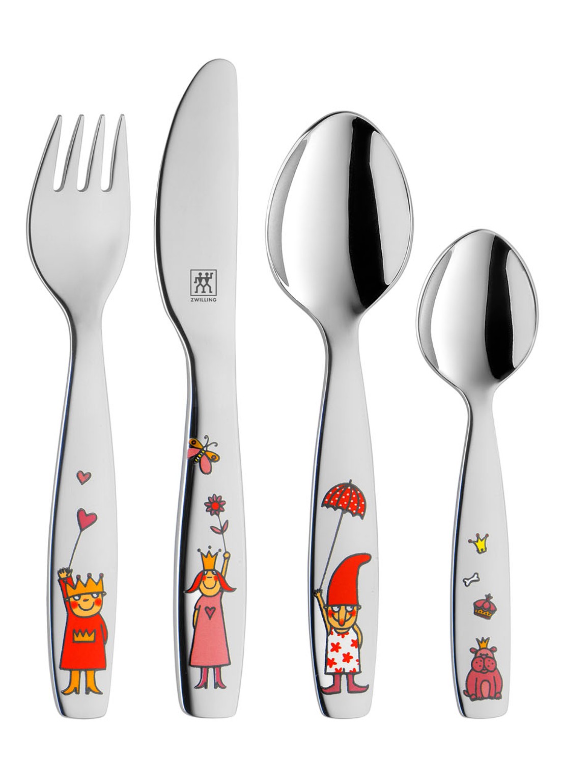 Zwilling Emilie kinderbestek 4-delig - voorkant 2 zilver