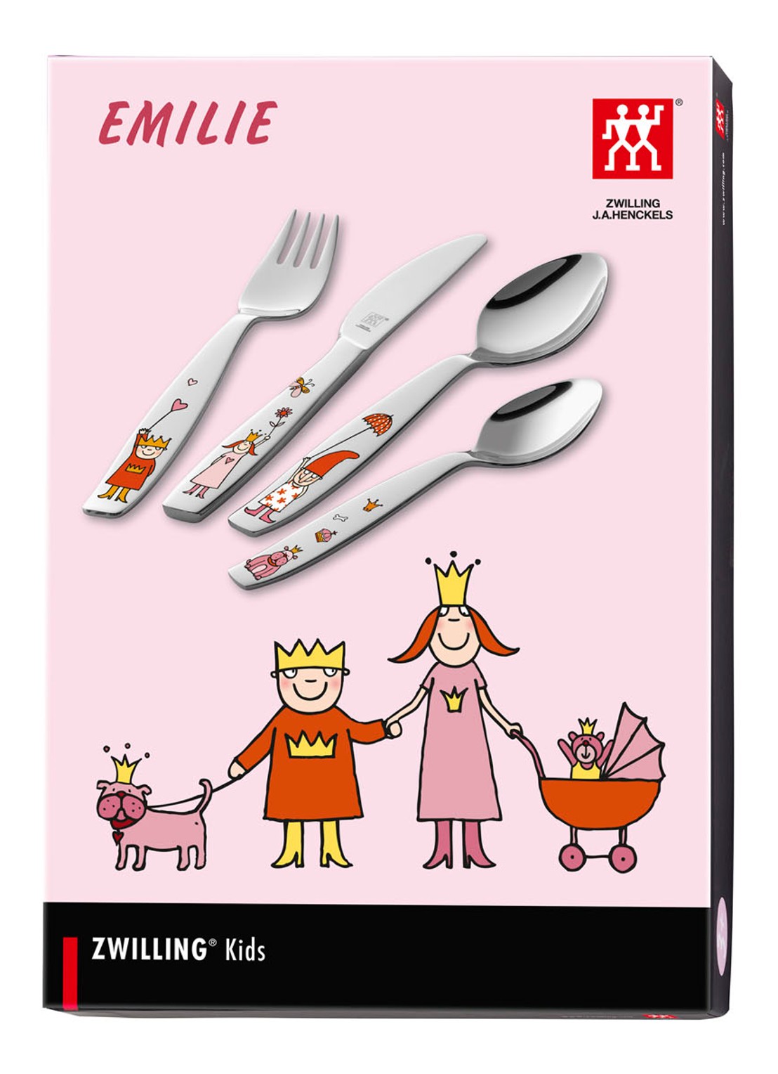 Zwilling Emilie kinderbestek 4-delig - voorkant 3 zilver