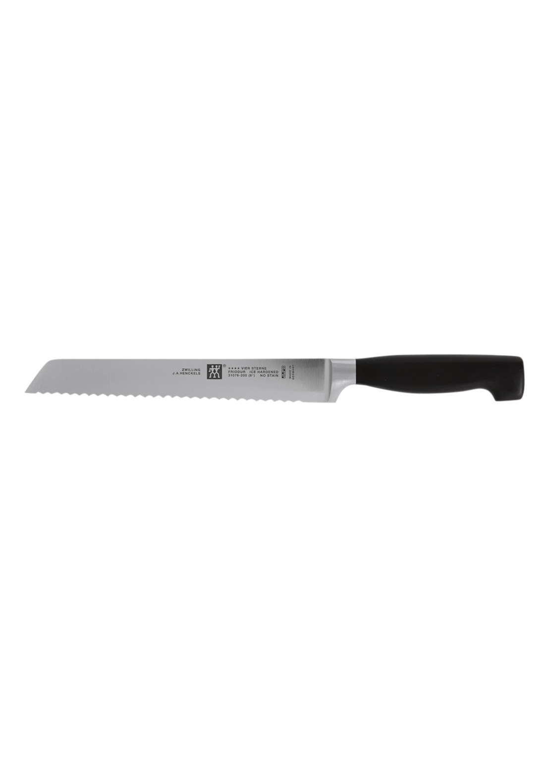 Zwilling FOUR STAR Broodmes 20 cm - voorkant zwart