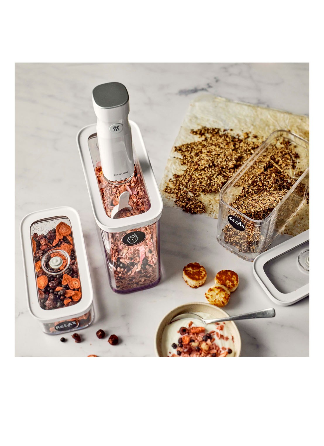 Zwilling Fresh & Save Cube Bewaarset 3-delig - voorkant 2 transparant