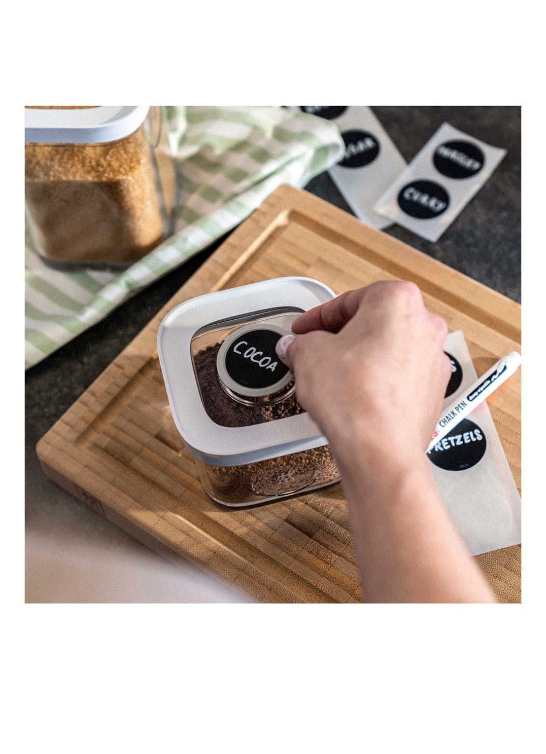 Zwilling Fresh & Save Cube labelhouder set van 3 - voorkant 6 lichtgrijs