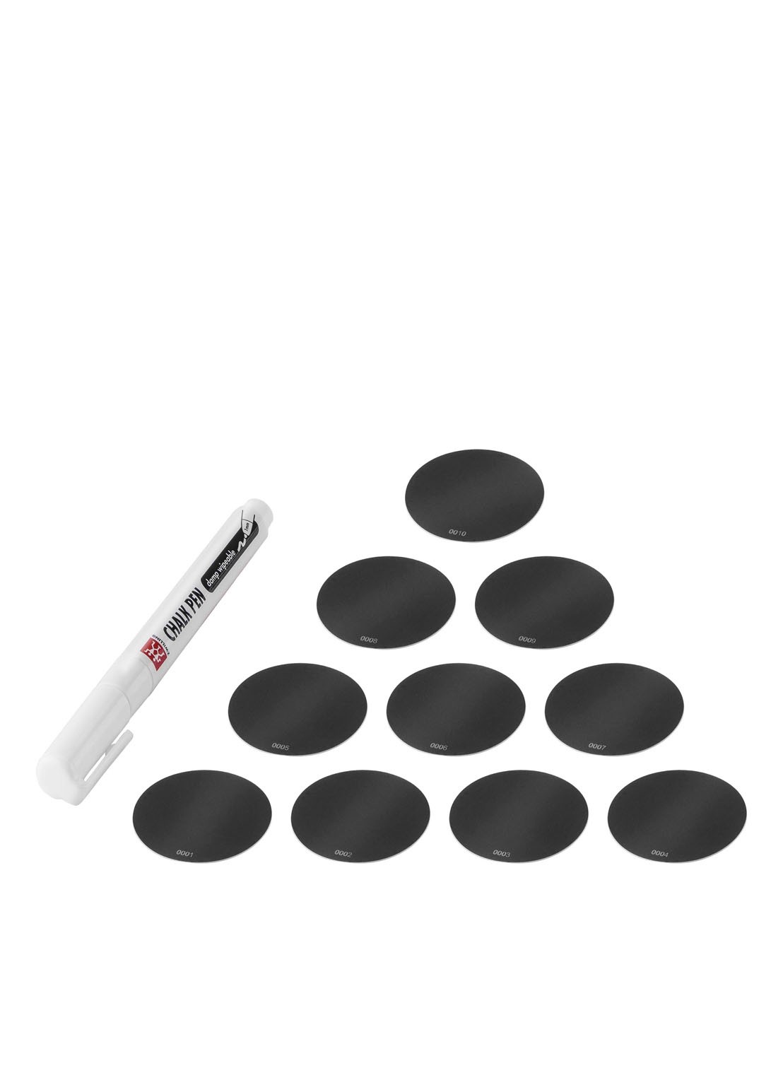 Zwilling Fresh & Save Cube labels met krijtstift set - voorkant 5 zwart