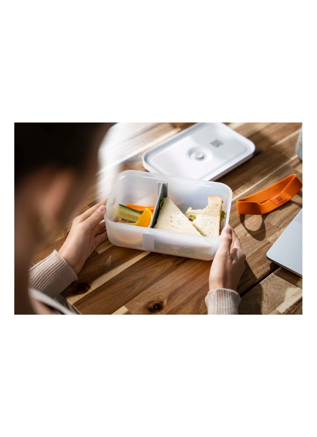 Zwilling Fresh & Save L vacuüm lunchbox  - detail 3 gebroken wit
