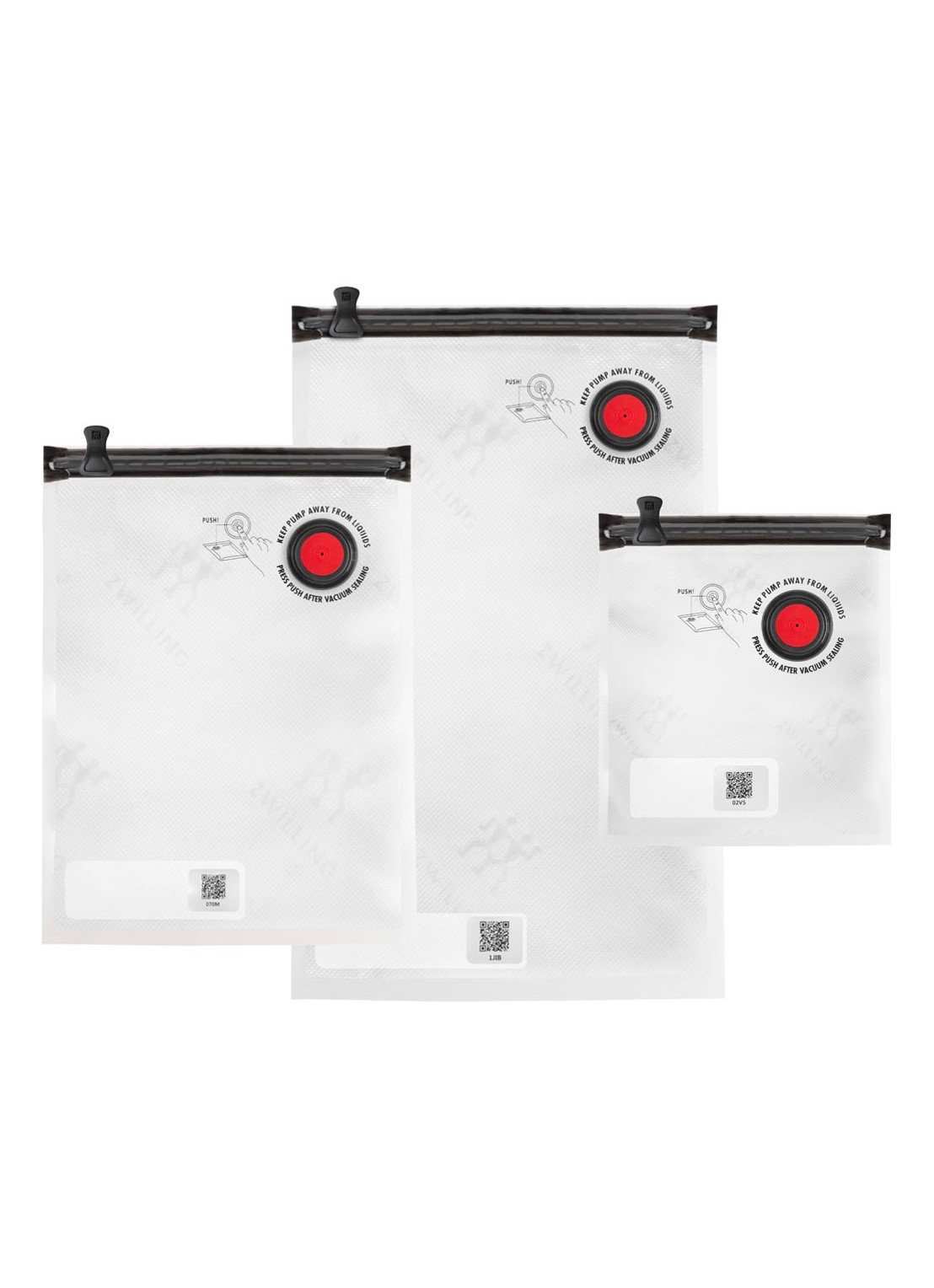 Zwilling Fresh & Save vacuümzakken set van 10 - voorkant 3 transparant