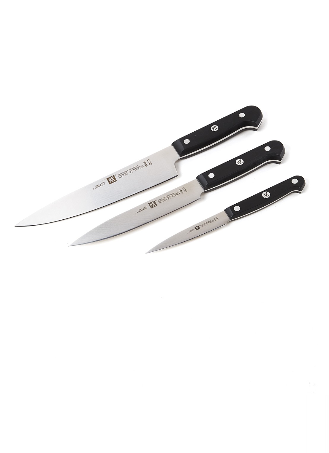 Zwilling Gourmet messenset 3-delig - voorkant zwart
