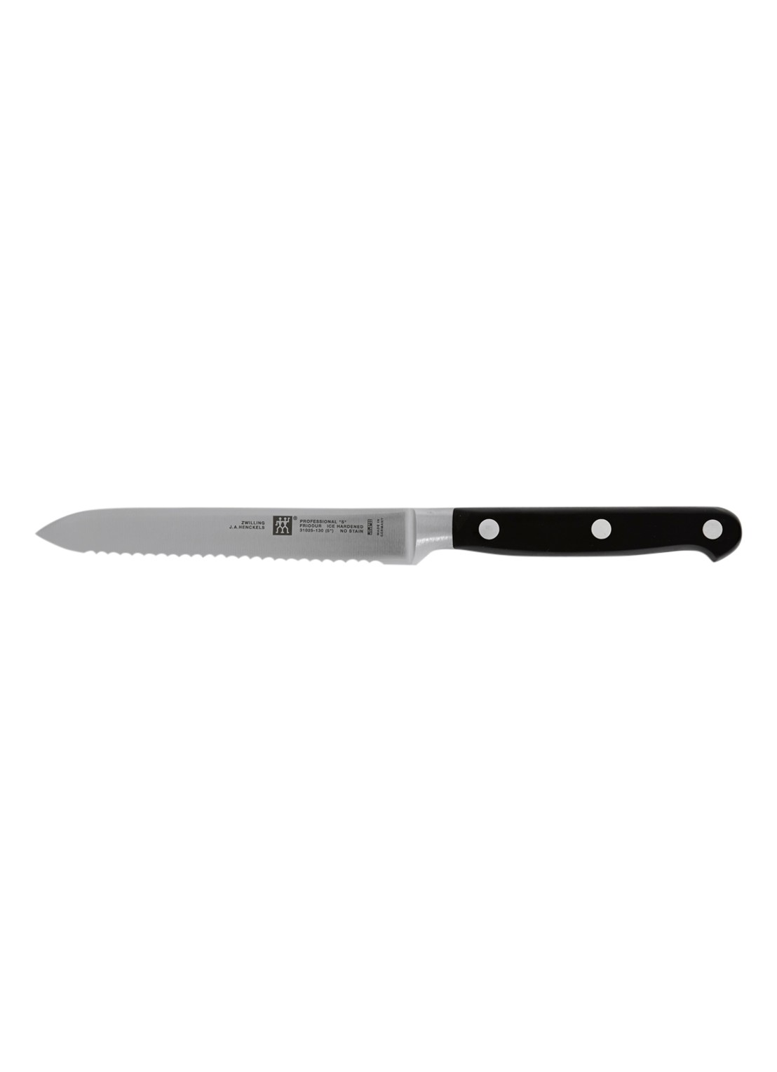 Zwilling PROFESSIONAL S Universeel mes 13 cm - voorkant zwart