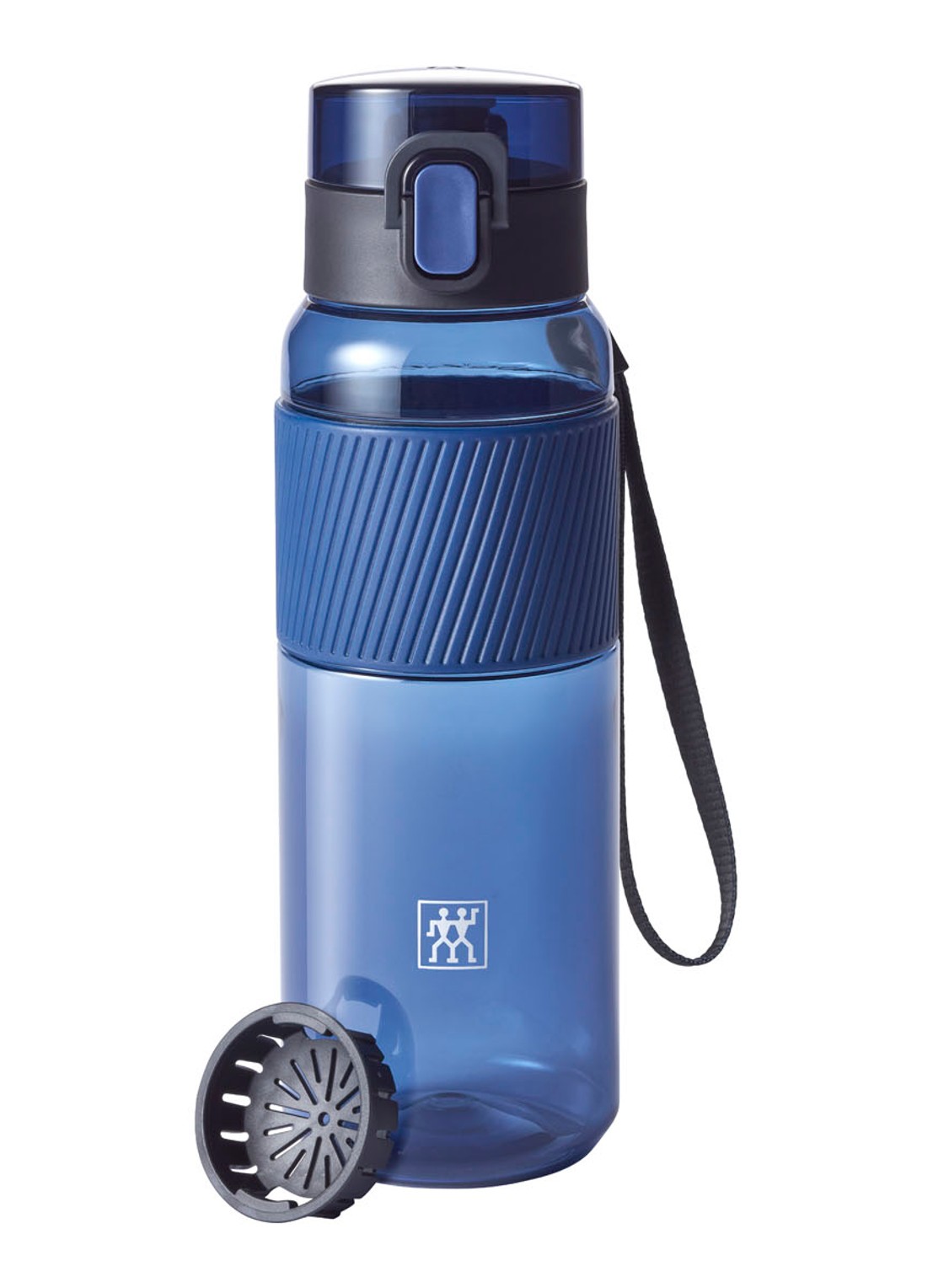 Zwilling Waterfles met verwijderbaar fruitzeefje 68 cl - voorkant blauw