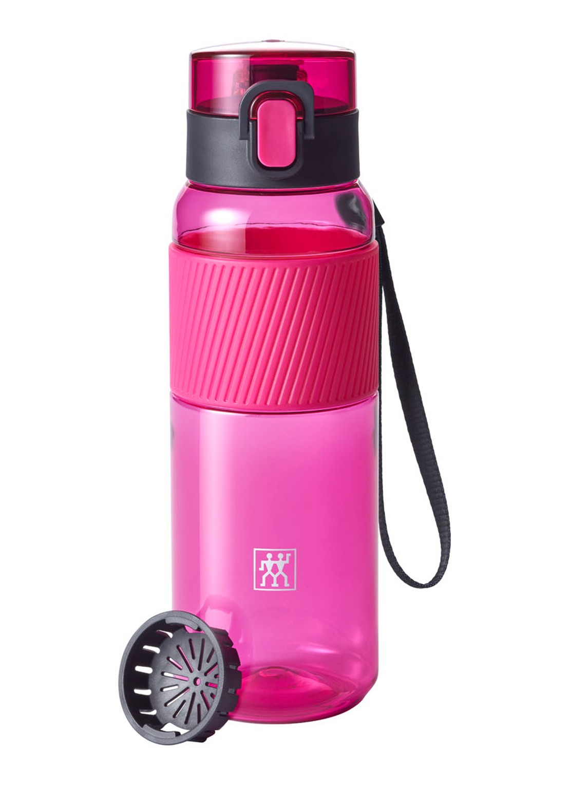 Zwilling Waterfles met verwijderbaar fruitzeefje 68 cl - voorkant roze
