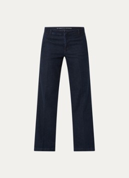 My Essential Wardrobe Dames Lara high waist loose fit jeans met donkere wassing in de kleur Indigo, maat: 36