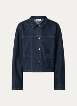 My Essential Wardrobe Dames Malle spijkerjas met opgestikte zakken in de kleur Indigo, maat: 34