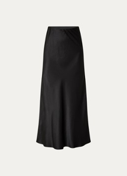 My Essential Wardrobe Dames Estelle maxi rok van satijn in de kleur Zwart, maat: 38