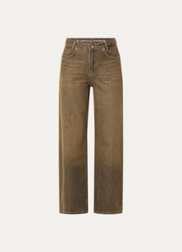 My Essential Wardrobe Dames Louis high waist wide leg jeans met gekleurde wassing in de kleur Oranje, maat: W28/L32